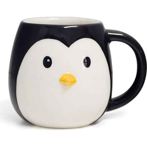 Tasse manchot céramique 360 ml, mug tête de pingouin, tasse à café décorative, bol boisson chaude, tasse originale 360ml, mug animal pour bureau et maison (1/4)