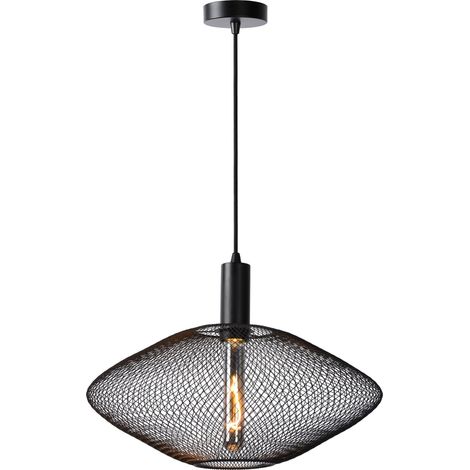 Suspension Lucide Mesh métal noire Ø45 cm E27 40W IP20 (1/2)