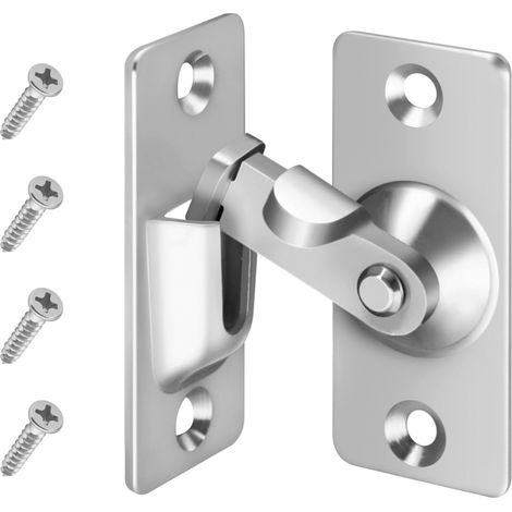 Verrou Porte Coulissante - Acier Inoxydable 304 - Angle Droit 90 Degrés - Pour Portes Intérieures Extérieures - 44 x 19 mm - 1 Pièce (1/5)