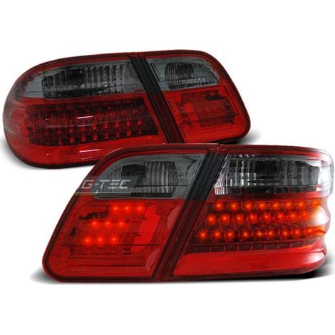 Paire de feux arriere pour Mercedes classe E W210 95-02 LED rouge fume-27336042 (1/2)