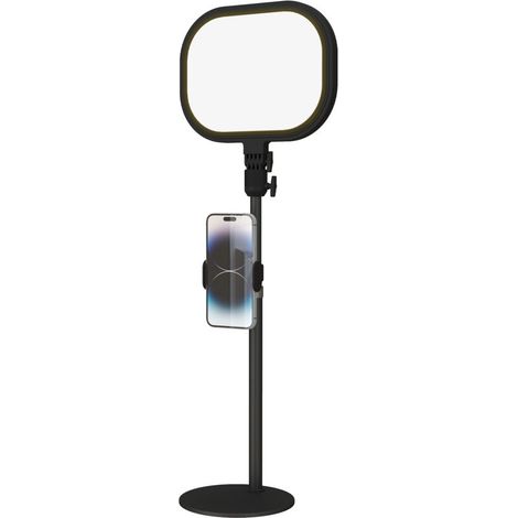 Zubehör für die Außenbeleuchtung: Dimmbare LED-Schreibtischlampe mit 5 Farbmodi, 10 Helligkeitsstufen, USB-Anschluss, Timer und Handyhalterung – Schwarz – Crezuo