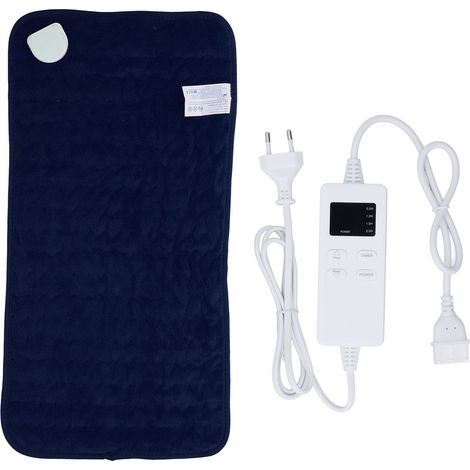 Couverture chauffante 30x60cm bleue, avec arrêt automatique programmé, 6 niveaux de réglage de température, prise UE AC220-240V, pour épaule et genou. (1/5)