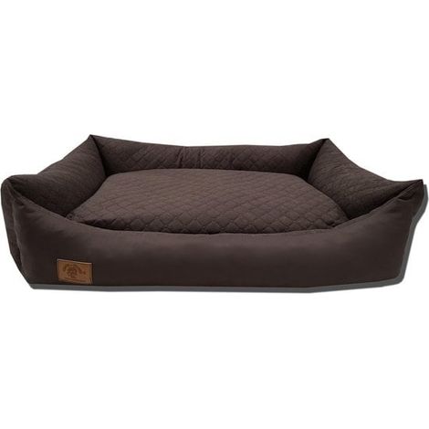 Cama para perro - 100 x 70 cm - funda lavable - impermeable - cama para perro - cojín - marrón (1/4)