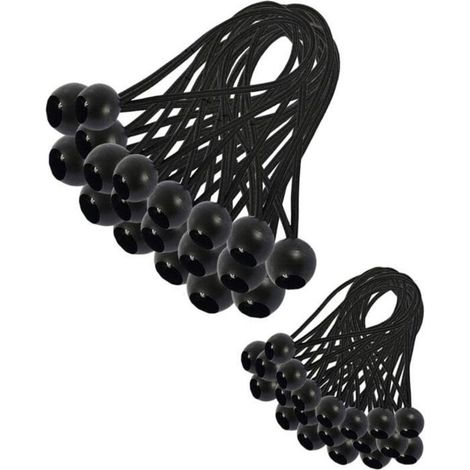 30 Elastic Bungee Straps for Tarps, Canopies, Camping (200mm & 150mm)