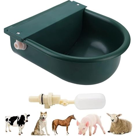 Abreuvoir à Bovins Automatique Bétail Abreuvoir avec Valve à Flotteur RéGlable et Bouchon De Vidange Abreuvoir Chevaux pour Bétail Chien Chèvre (Vert Foncé) (1/5)