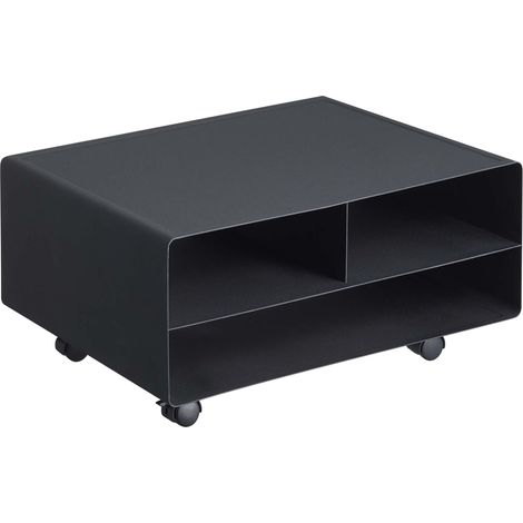 YAMAZAKI home Supporto per Stampante Desktop Tower, Acciaio, Magnete, Silicone, Nero