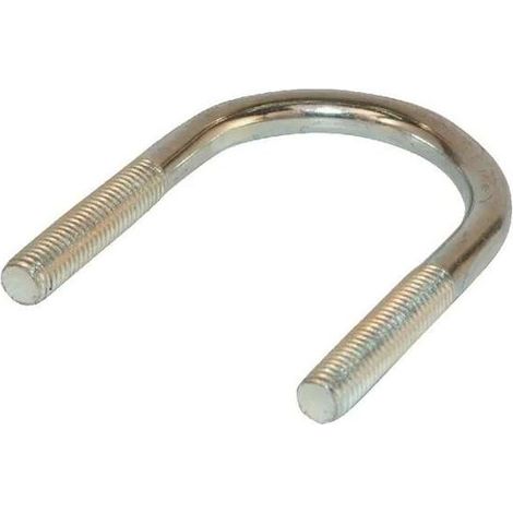 Abrazadera redonda en forma de U de acero cincado – Diámetro 60 mm – Distancia entre centros 71 mm – Longitud 90 mm – Rosca M10 – Para fontanería interior y exterior (1/2)