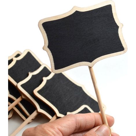 Vente flash : 10 mini tableaux noirs, mini tableaux d'étiquettes, tableaux décoratifs en bois pour plantes succulentes (1/5)