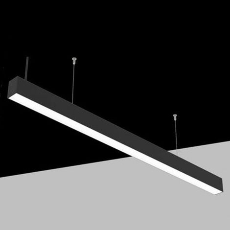 Trade Shop - LAMPADARIO LED LINEARE A SOSPENSIONE SOFFITTO 40W LUCE SELEZIONABILE CCT LL57-120C-3C -      Schwarz