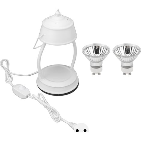 Ortviai Lampe chauffe-cire électrique avec ampoules GU10, réglable en intensité, pour décoration intérieure et diffusion de parfum (1/5)