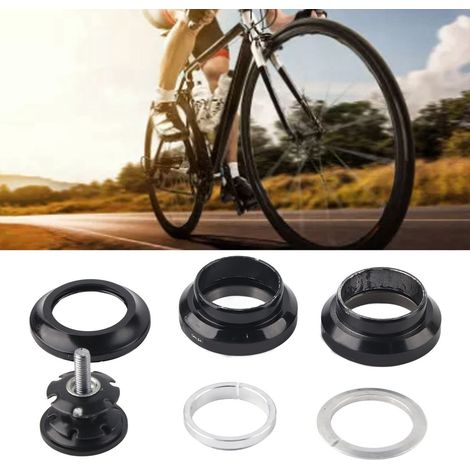 Jeu de direction en alliage d'aluminium 34mm pour fourche droite 28.6mm, roulement noir pour vélo (1/5)