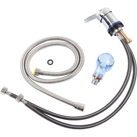 Lavabo de shampooing avec robinet, tuyau 60cm, flexible 120cm, kit pulvérisateur pour lit de coiffure, valve eau chaude/froide (1/5)
