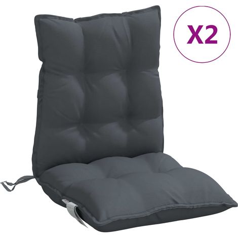 Maison Exclusive - Cuscini per Sedie Schienali Bassi 2 pz Antracite Tessuto Oxford (1/5)
