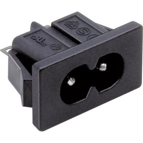 TRU COMPONENTS TC-2512023 Kaltgeräte-Steckverbinder Stecker, Einbau vertikal Gesamtpolzahl: 2 2.5 A