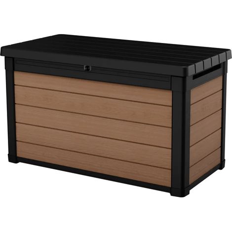 KETER Arcón de exterior Cortina 123x62x71 cm y 380 L - Marrón madera
