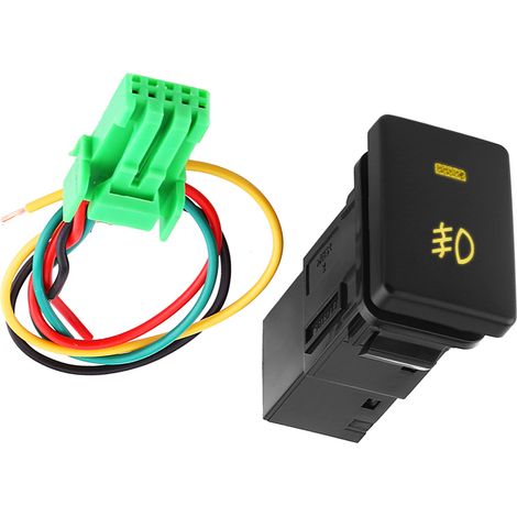 Interrupteur antibrouillard DC 12V 4 fils pour Toyota, bouton marche/arrêt, témoin lumineux jaune (1/5)