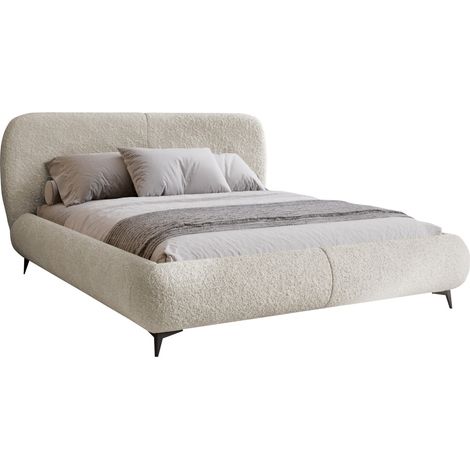 Lit Clovis 119, Coral 65, Double, 180x200, Tapisserie, Sommier à lattes, 213x225x111cm (1/5)