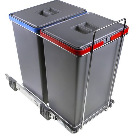 Abfallsammler Ecofil 24+24L mit Deckel Abfallsystem für Korpusbreite ab 40 cm
