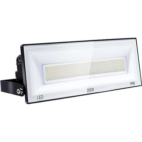 200 W 24000LM Ultra Bright LED Floodlight, 6500 K Cool White Outdoor Spotlight with IP66 Waterproof, LED Spotlights for Garden, Garage, Stadium, Sports Field (1/5)