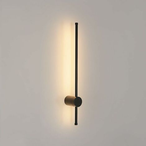 Fei Yu – Applique murale LED 60 cm – Lampe murale 360° rotative – Lumière blanche chaude pour salon et chambre – Design minimaliste noir (1/5)