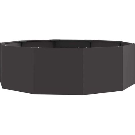 Pot de fleurs noir, 120 x 120 x 35 cm, acier (1/5)