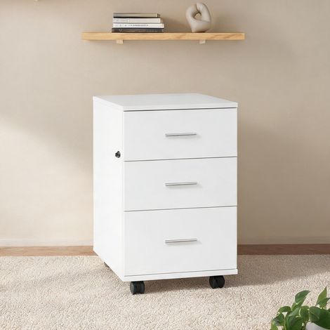 Meuble de rangement de bureau blanc en bois 40 x 40 x 62 cm (1/5)