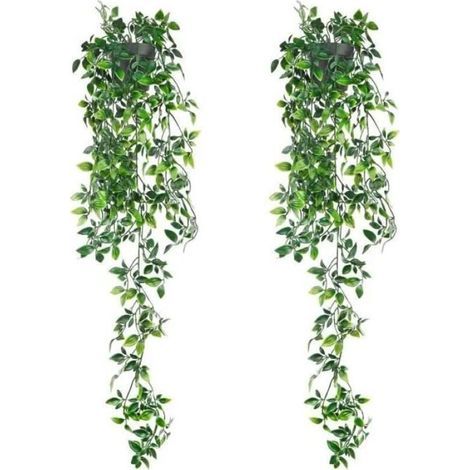 2Pcs 80cm Plante Tombante Artificielle avec Pot Lierre Artificielle Fausse Plante pour Célébration, Cuisine, Jardin, Bureau (1/4)