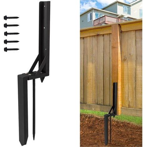 Poteaux de réparation de poteaux de clôture en bois très résistants pour ancrage carré en bois, poteau de sol (1/5)