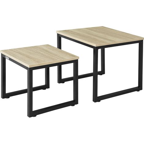 SoBuy Set tavolini Soggiorno Tavolinetto da Salotto L50P50A50cm,Legno FBT42-N (1/5)