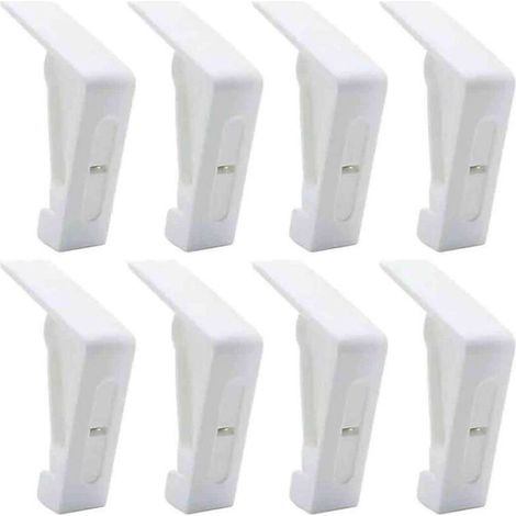 8 Pièces Pinces à Nappe en Plastique Blanc pour Table dExtérieur - Pinces Réglables à Ressort pour Nappe de Jardin Pique-Nique (1/4)