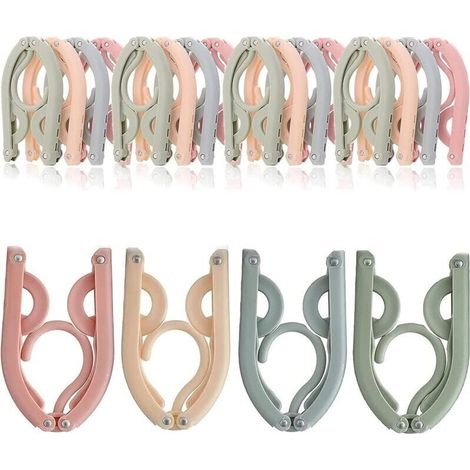 Set mit 12 faltbaren Reisekleiderbügeln aus Kunststoff – platzsparend – rutschfest – multifunktionales Reiseaccessoire für Zuhause, Hotel, Reisen und Camping (1/4)