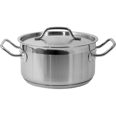 Marmite professionnelle BASSE 20x10,5cm 3,3 litres avec couvercle