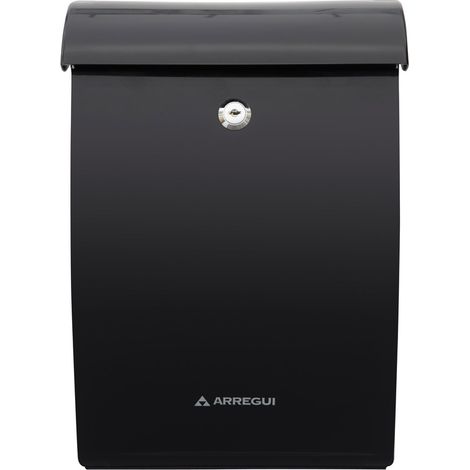 ARREGUI Mininova E5334 Cassetta Postale Individuale in Plastica Resistente, Cassetta della Posta da Parete, Dimensione M (DIN A4 e Riviste), Facile da Montare, Nero