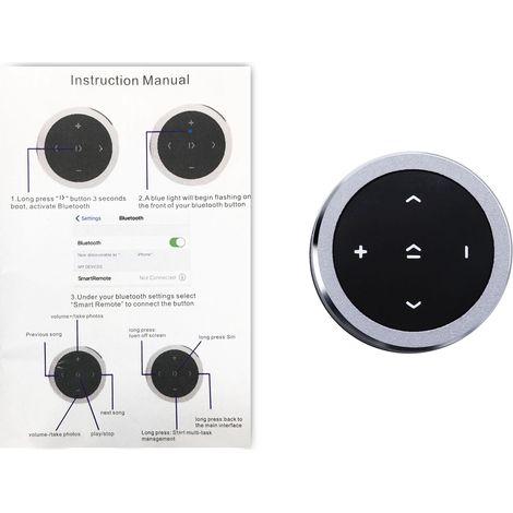 Kit Bluetooth 4.0 sans Fil pour Volant, Télécommande Média pour Téléphone et Tablette (1/5)