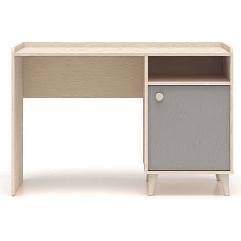 Schreibtisch 1-türig Alycia Beige und Grau
