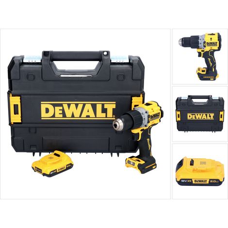Dewalt – Perceuse-visseuse à percussion sans fil 18V – Moteur Brushless 90Nm – 1 batterie 2.0Ah – Mandrin métal 13mm – Idéale pour béton armé - DCD 805 NT (1/5)