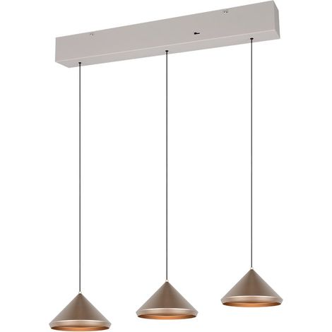 Trio Pendelleuchte 3er Spot Laguna 3x 5 W grau Metall warmweiß-kaltweiß Pendelleuchte