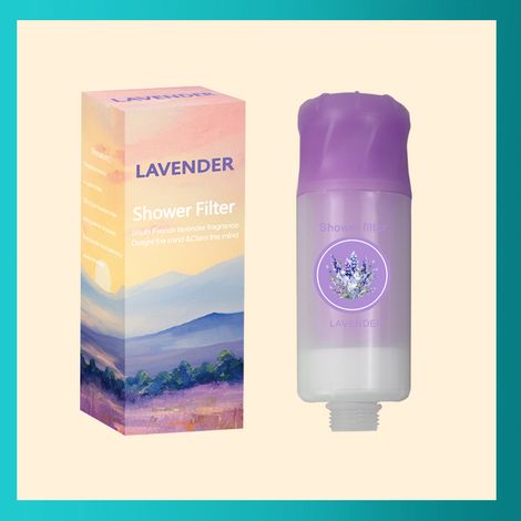 Filtre de douche parfumé à la lavande avec gel 1VC purificateur d'eau pour la peau (1/4)