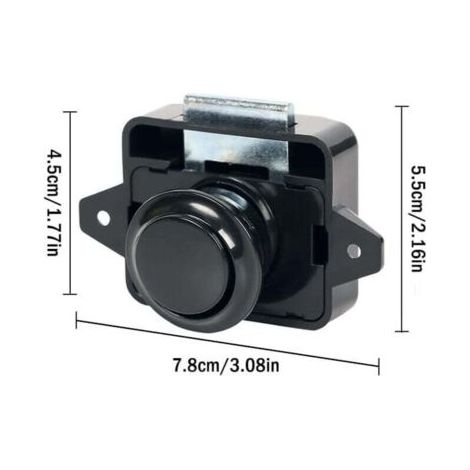Serrure à bouton-poussoir, ensemble de serrure de porte sans clé 5 pièces (PSC), convient aux camping-cars, yachts, bateaux, poignées de porte, serrures dissimulées, nickelée. (1/3)