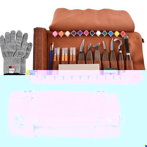 Coffret de 20 outils de sculpture sur bois en acier 7Cr17 au molybdène et au vanadium, coffret de ciseaux de sculpture de luxe, idéal comme cadeau. (1/5)