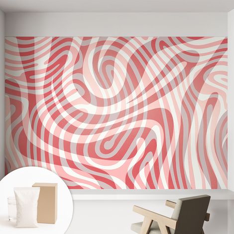 Papier peint intissé avec imprimé installation simple qualité excellente sans désordre - Colle incluse gratuite Lignes ondulées 152x104 cm (1/5)