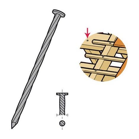 Gedrehte Spitzen aus hellem Stahl 2.80x50 mm DIMOS - Packung 5 Kg - 780502