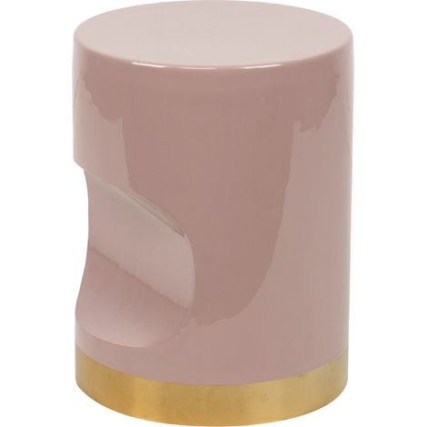 Tabouret en métal rose 30 x 30 x 40 cm (1/2)