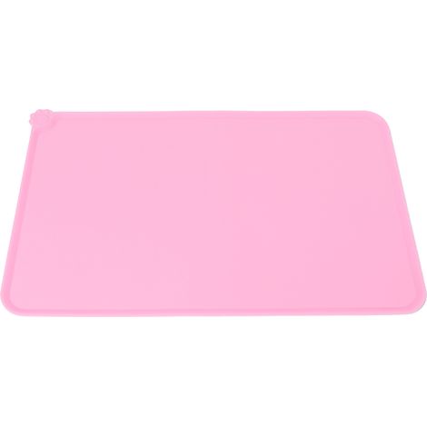 Tapis de gamelle en silicone imperméable et antidérapant pour chien et chat (rouge) (1/5)