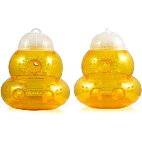 Piège à guêpes suspendu écologique (Pack de 2) - Solution naturelle pour repousser les guêpes (Orange) (1/4)