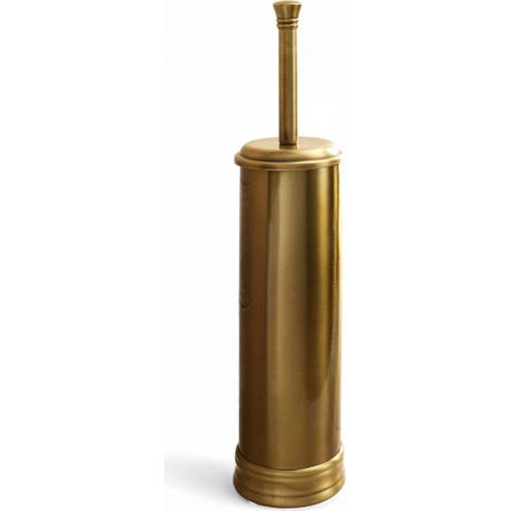 Portascopino h41 cm e scopino da bagno in ottone bronzato con setole nere Linea Bronze (1/3)