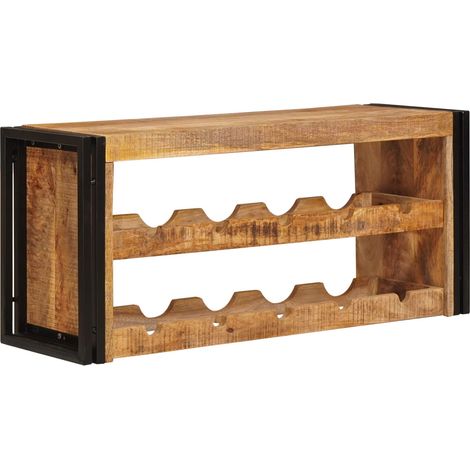 Étagère à vin 100 x 45 x 33 cm Bois de mangue brut solide (1/5)