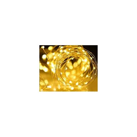 Un'altra decorazione natalizia: 100 luci a stringa solari a LED impermeabili realizzate con filo di rame, magiche e stellate (bianco caldo) - Crezuo