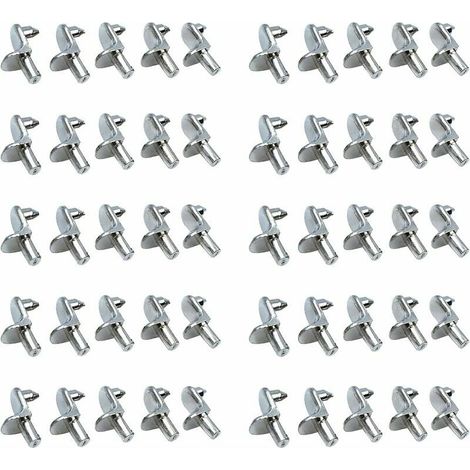 50PCS Taquet etagere Support Étagères de Métal Nickelé Goupilles de Support pour Armoire Bureau Accessoires (1/5)