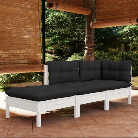 vidaXL 3 Piece Garden Lounge Set with Cushions Solid Pinewood (1/5)